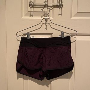 Purple and Black Print Lululemon Shorts